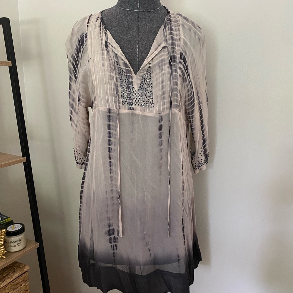 Oxmo Women’s Tie-Dye Tunic Dress with sequins details Size: Small